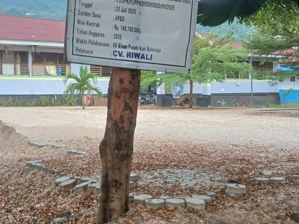 Disorot Media, Proyek Paving Blok SMPN 2 Petasia Besok Langsung Dilanjutkan
